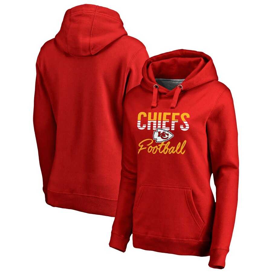Kansas City Chiefs NFL Pro Line by Fanatics Branded Women Plus Size Free Line Pullover Hoodie Red